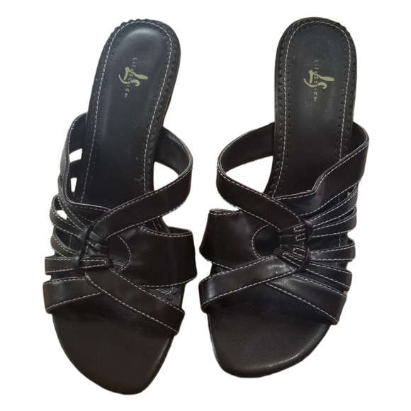 Lifestride Brown Mystery Strappy Wedge Sandals Sz 7 - Picture 1 of 9